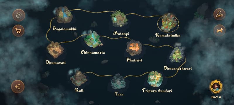 'तंत्र साधना' ऐप में महाविद्या क्षेत्र का एक स्क्रीनशॉट।