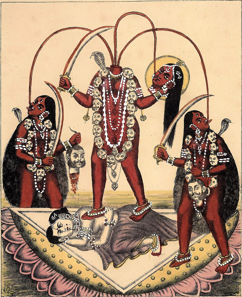 An illustration of Mahavidya Chinnamasta's iconography.