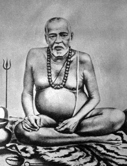 A black-and-white photo of the Bengali Shakta saint, Bamakhepa.