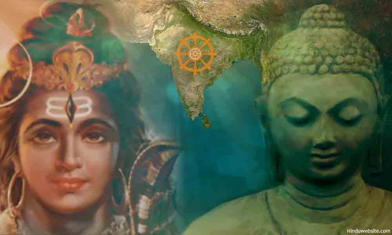 An image displaying Lord Shiva, the Buddha, and India.