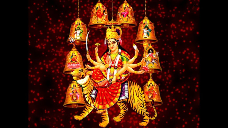 An Illustration of Goddess Durga and the Navdurgas.