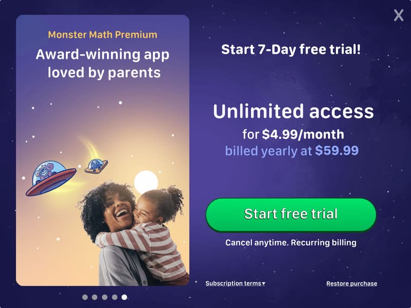 What do I get with a Monster Math subscription?