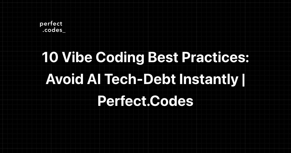 10 Vibe Coding Best Practices: Avoid AI Tech-Debt Instantly | Perfect.Codes