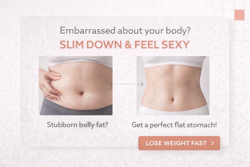 Example of Meta Health and Wellness Ads reinforcing negative or unhealthy body images.