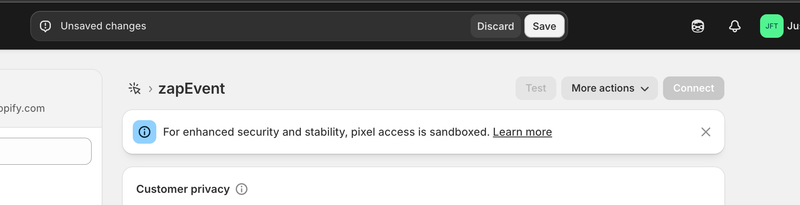 custom pixel for checkout events