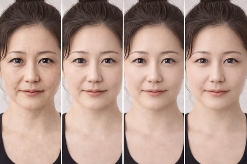 Example of Meta Health and Wellness Ads featruing Side-by-side comparison after the use of a product or transformation for wrinkles treatment such as Botox, dermal fillers or any other anti-aging treatment.