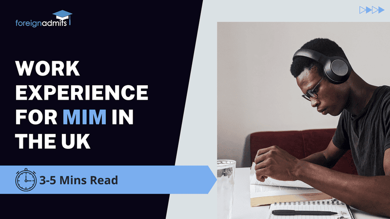 Work experience to pursue MIM in the UK