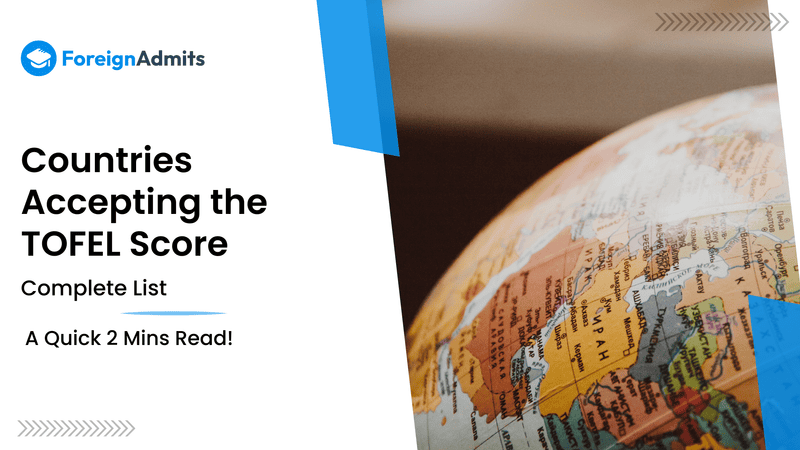 TOEFL Scores Accepting Countries List