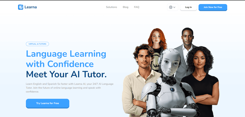 Learna AI language tutor homepage