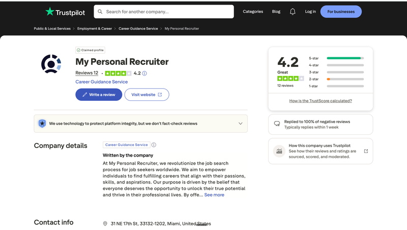 My Personal Recruiter Reviews