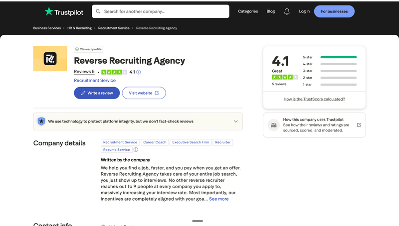 Reverse Recruiting Agency (RRA) Reviews