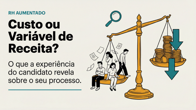 Custo ou variável de Receita? a imagem demonstra o que a experiencia do candidato revela sobre o processo de recrutamento da empresa que pode gerar custos ou receitas no balanço.