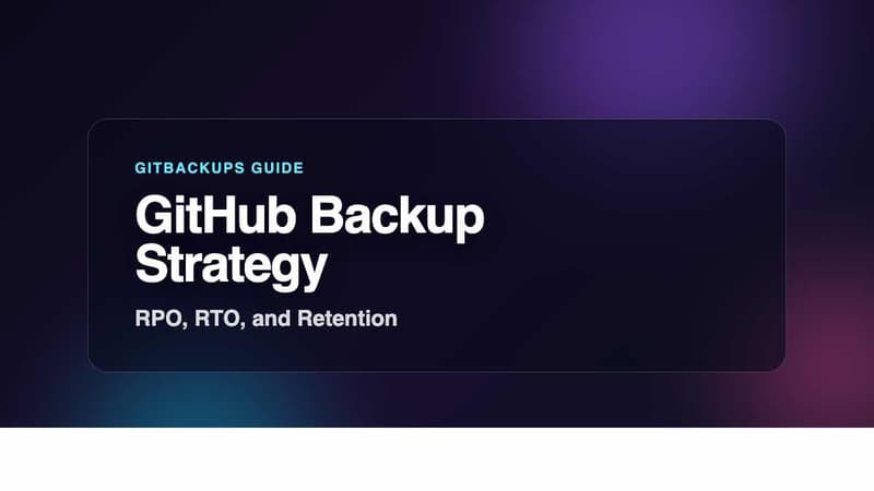GitHub Backup Strategy for Teams: RPO, RTO, and Retention Made Simple