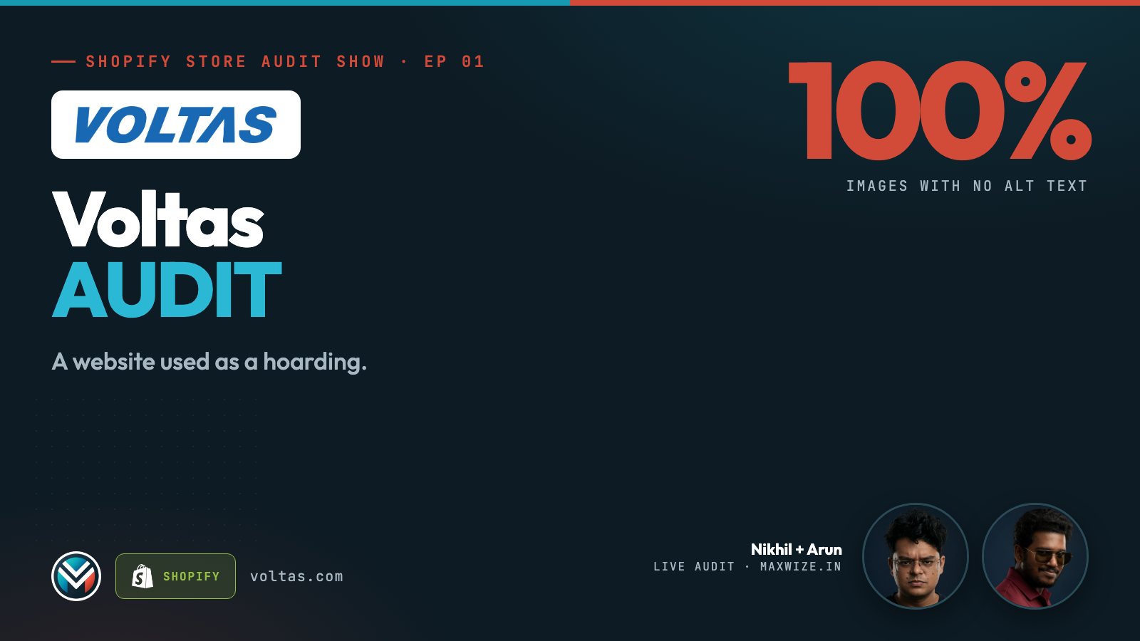 Voltas Shopify Store Audit: Text in Images, Dead Clicks, Two GA4 Tags