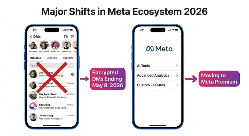Meta removing Instagram encrypted DMs in May 2026 alongside paid subscription testing with exclusive AI tools