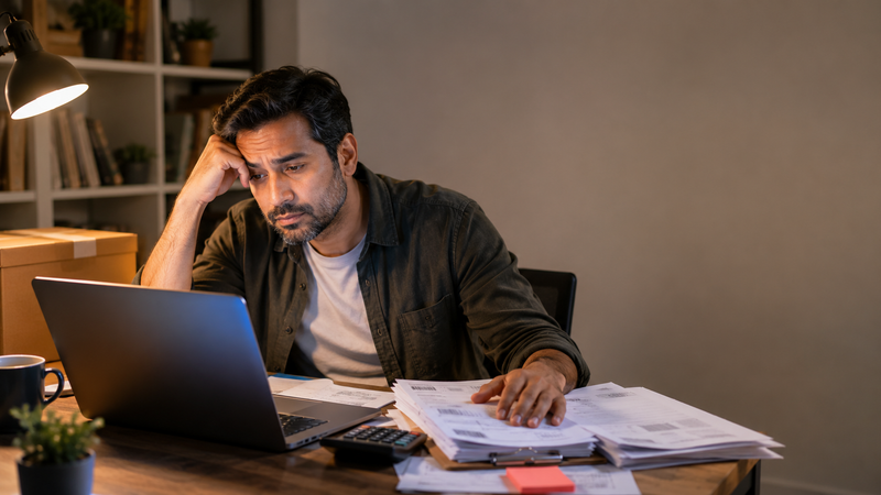 Amazon seller reviewing lower-than-expected FBA payout at home office desk