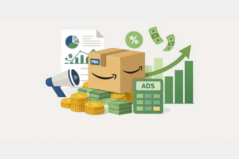 Amazon FBA profit analytics dashboard showing seller data
