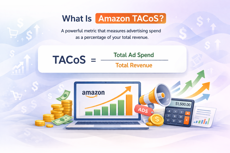 Amazon TACoS ad spend vs total revenue