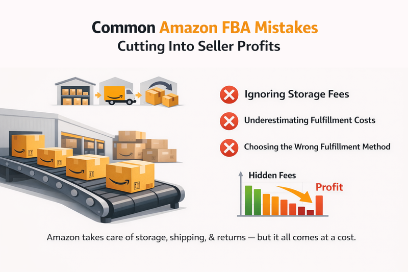 Amazon FBA warehouse with packed boxes ready for fulfillment