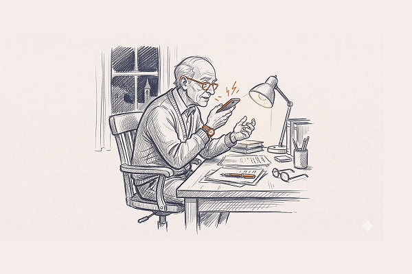 a man capturing a note with AudioPen