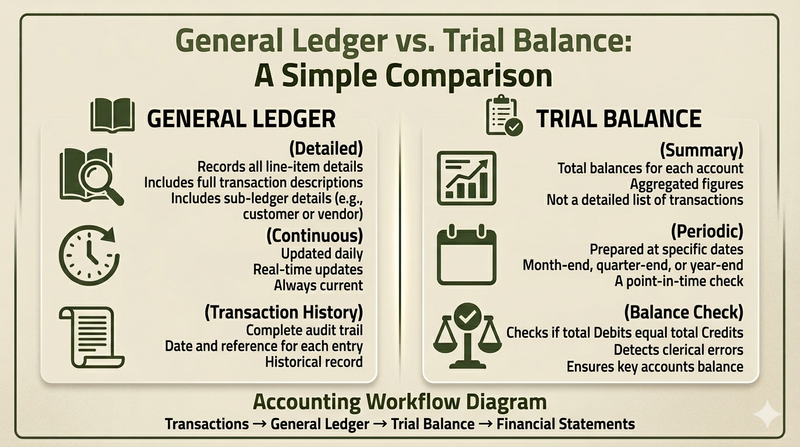 General Ledger vs Trial Balance: Key Differences Explained