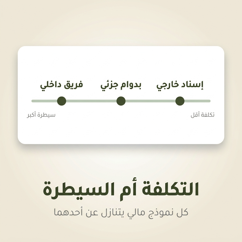 المحاسبة الخارجية مقابل الداخلية: التكلفة مقابل التحكم لنموذج مالي في دول مجلس التعاون الخليجي