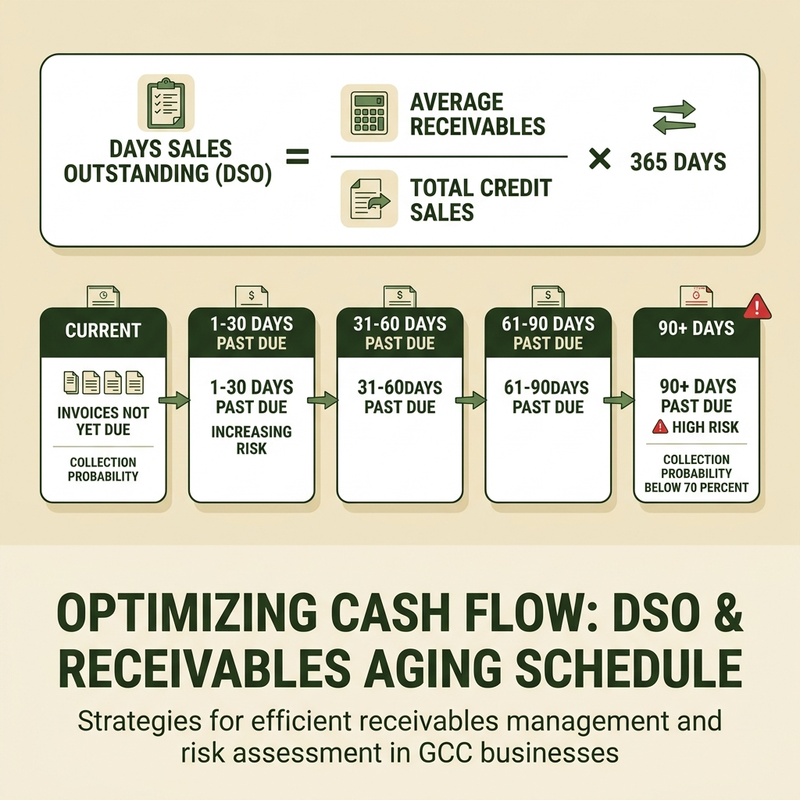 Accounts receivable aging schedule and DSO formula for GCC businesses