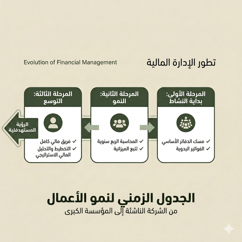 مراحل نمو الأعمال ومتى تحتاج لموظفي مسك دفاتر ومحاسبين