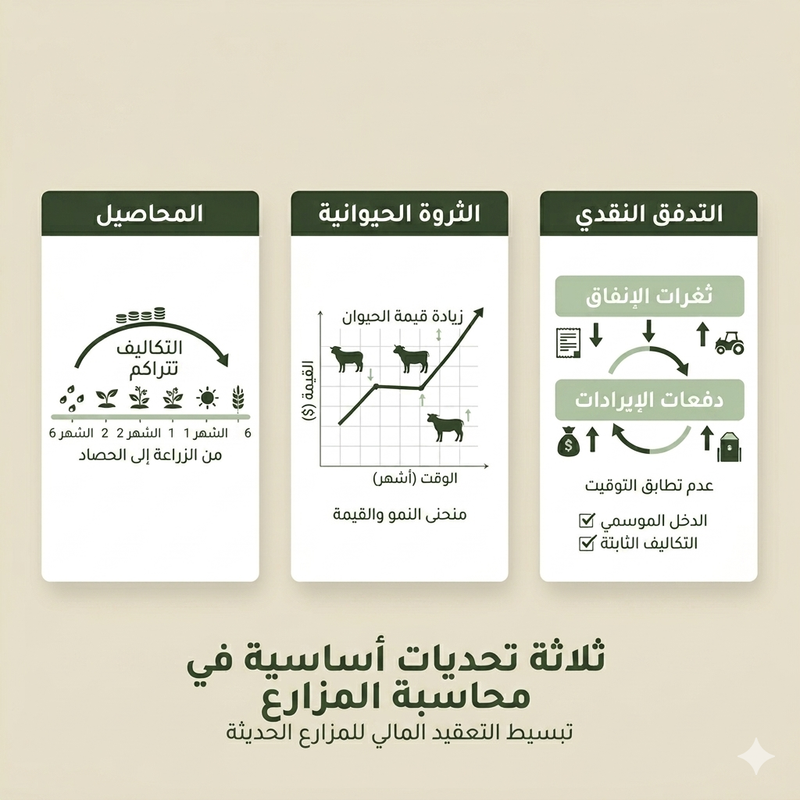 التحديات الأساسية في محاسبة المزارع