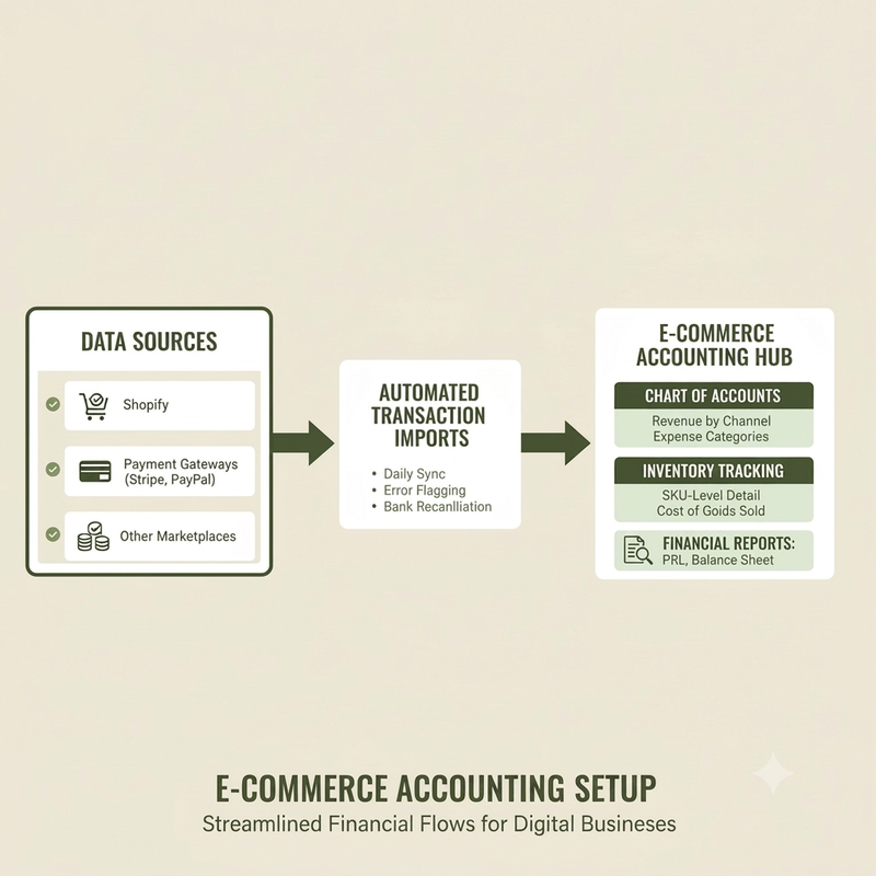 E-commerce accounting setup: Chart of accounts and automated transaction imports