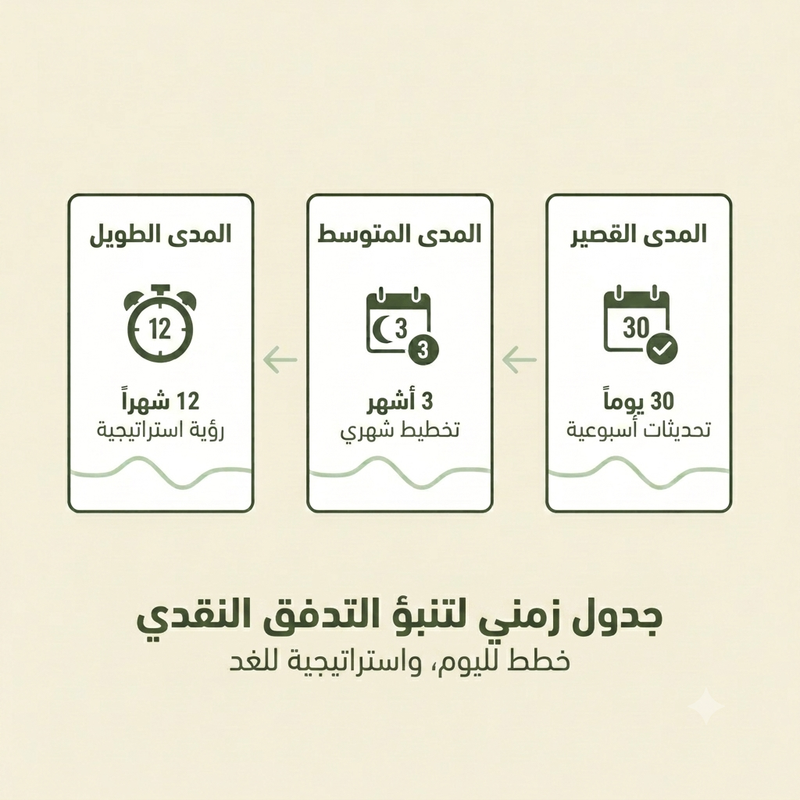 آفاق توقعات ثلاثة: قصير المدى 30 يوماً، متوسط المدى 3 أشهر، طويل المدى 12 شهراً