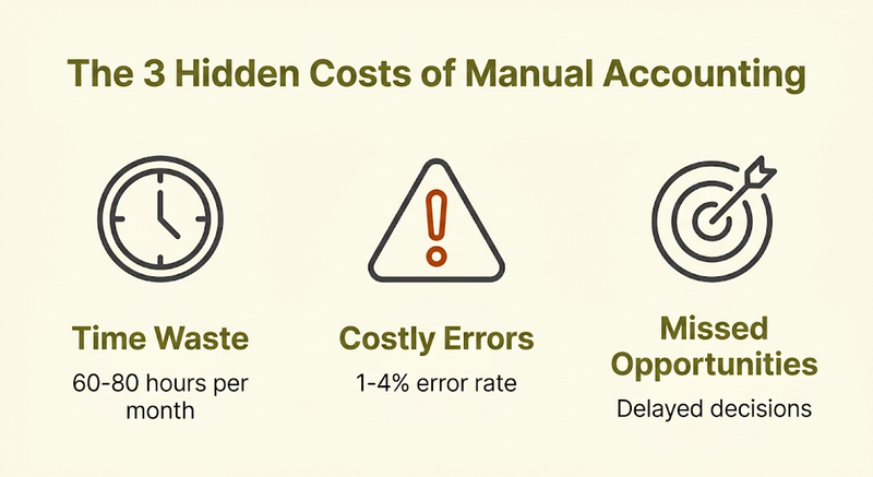 The three hidden costs of manual accounting: time waste, costly errors, and missed opportunities
