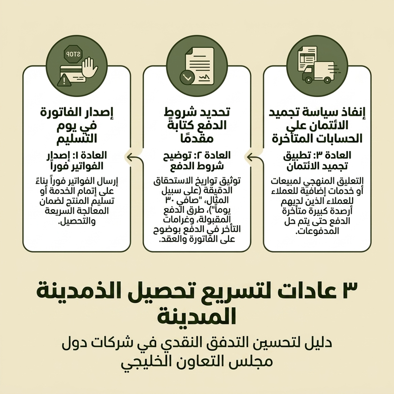 ثلاث عادات تسرّع تحصيل الذمم المدينة