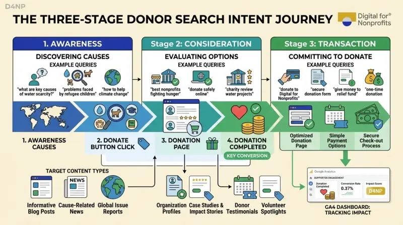 The three stage donor search intent 