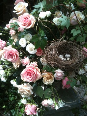 garden style design with bird nest