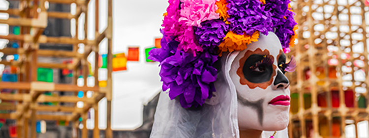 Woman decorated to celebrate the day of the dead