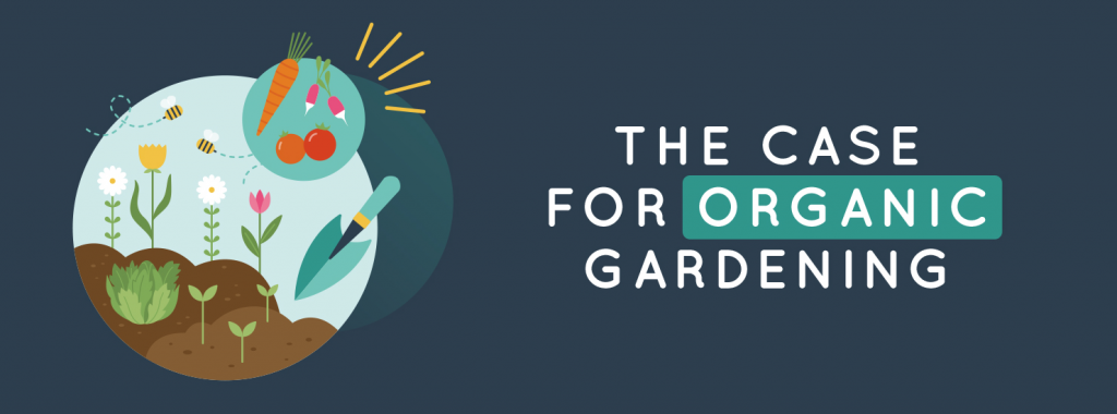 Vegetables, Plants and Shovel to represent the case for organic gardening