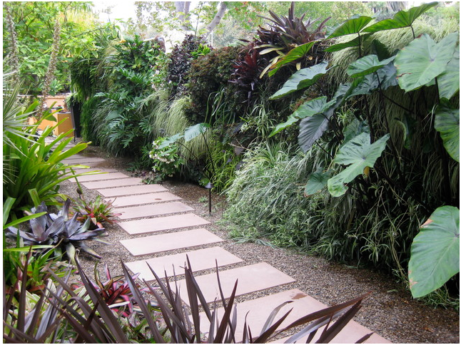 Entrance with garden on both sides