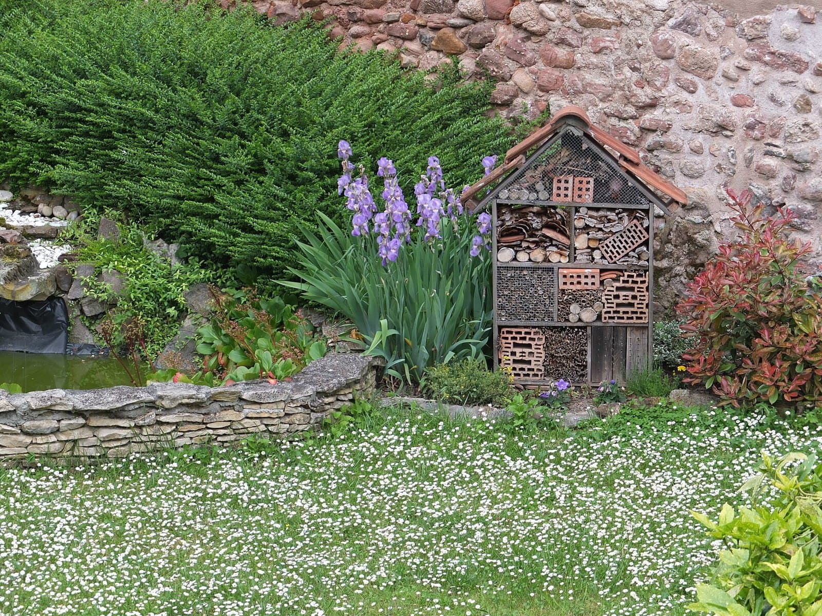 Insect hotel in a garden