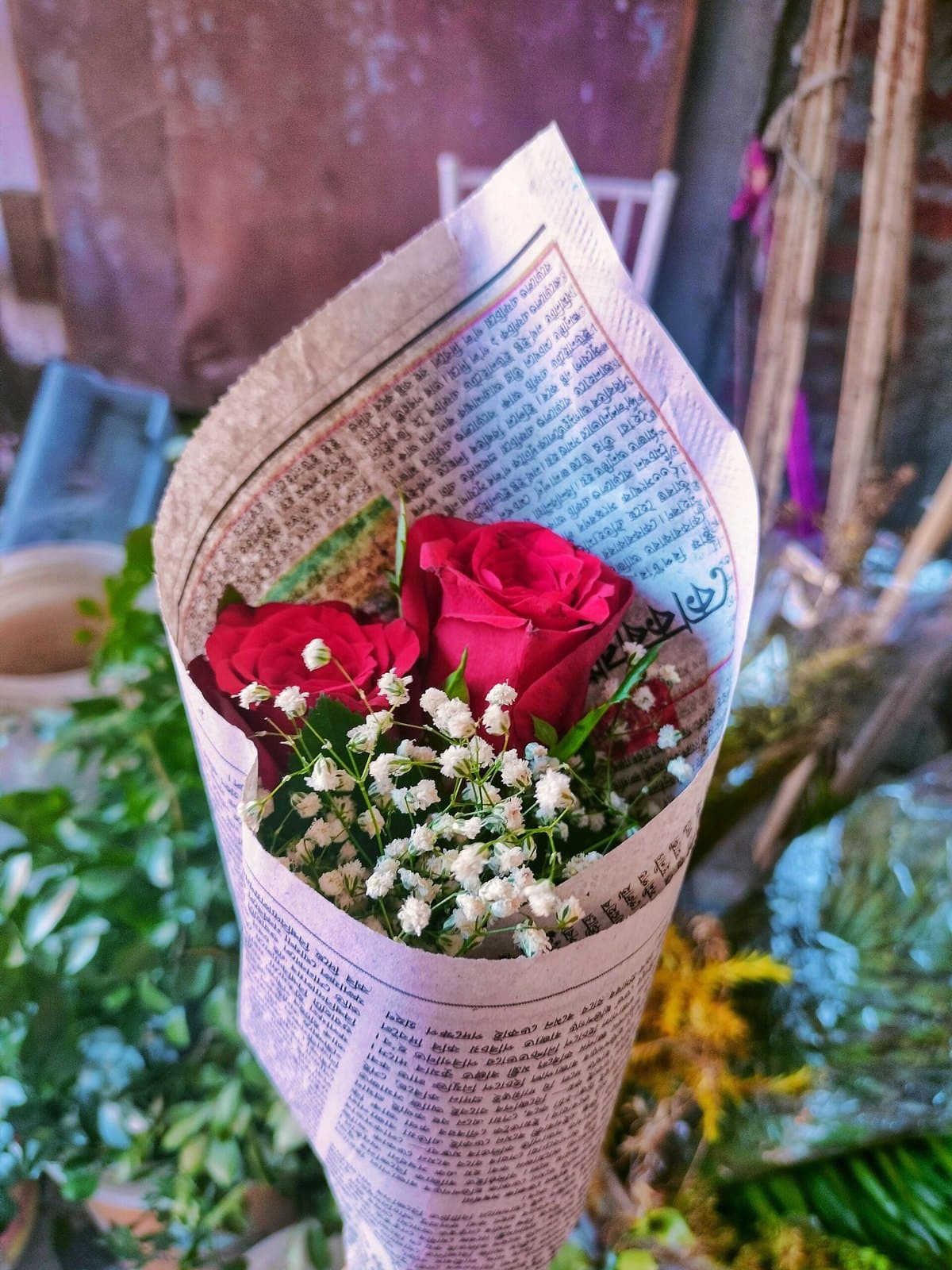 Bouquet of red roses