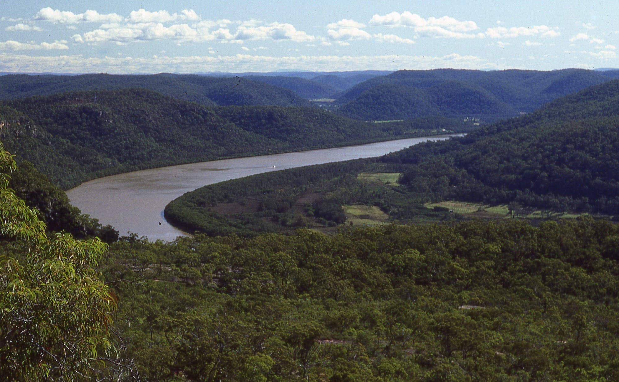 Hawkesbury River winding through bushland, seen from Marramarra National Park