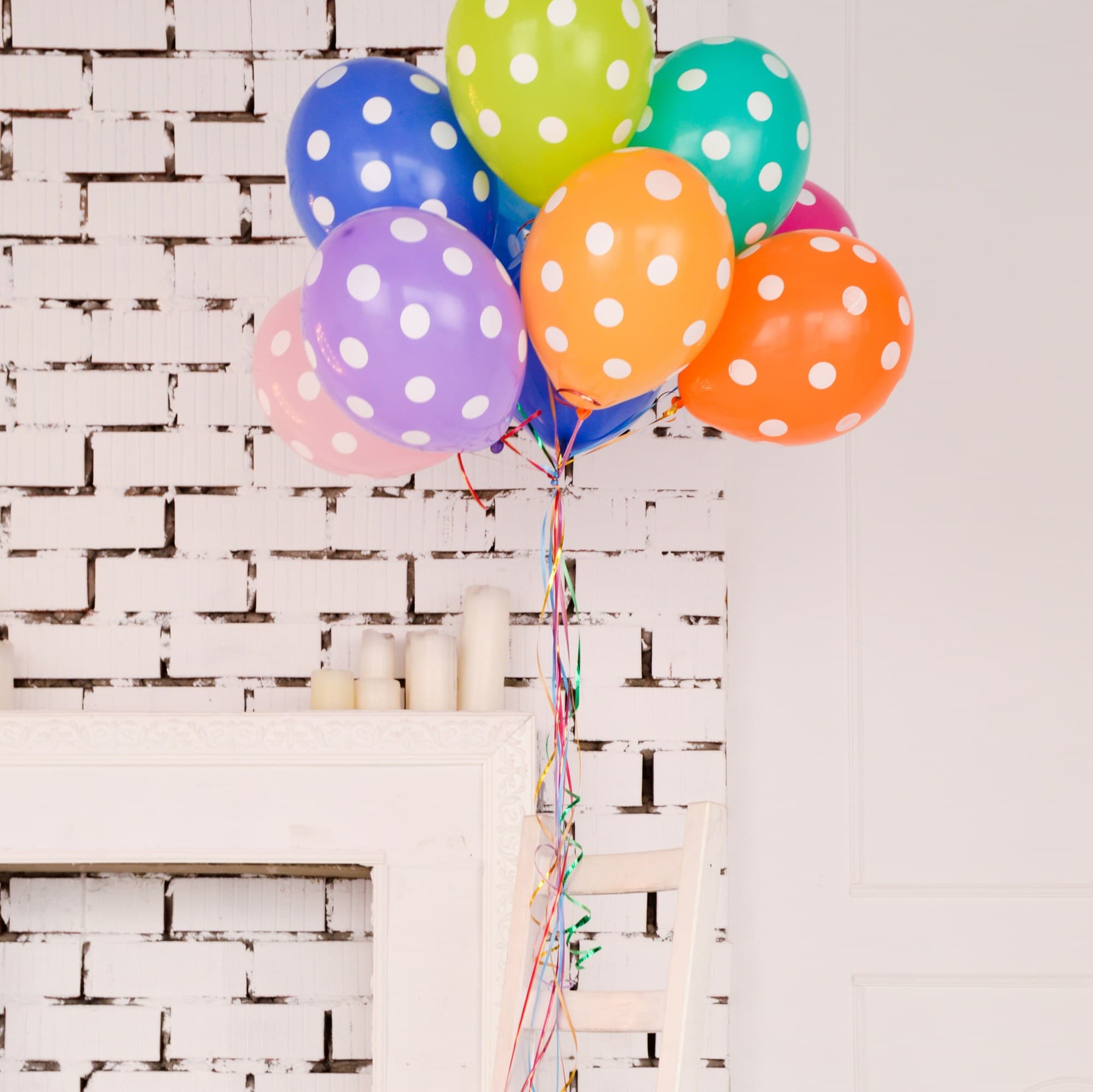Bunch of colourful party balloons