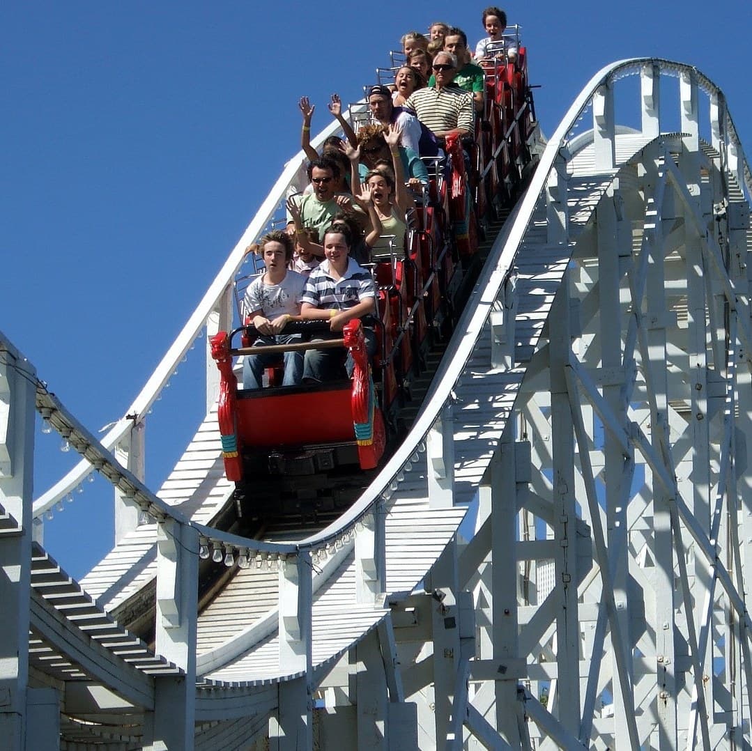 Scenic Railway roller coaster at Luna Park Melbourne