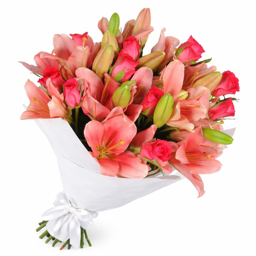 Lilies and roses bouquet from Flowers Across