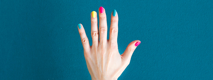 Different colors of Nail Polish in different fingers