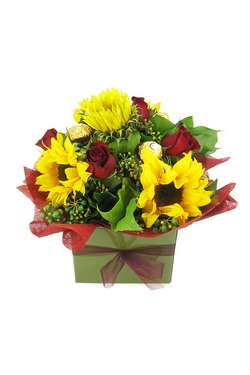 Sunflowers and roses