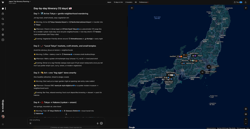 mindtrip AI travel planner
