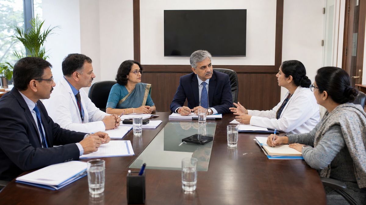 Medical college committee reviewing faculty recruitment administration