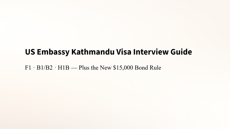 US Embassy Kathmandu Visa Interview guide