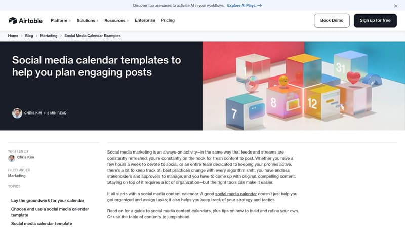 Airtable (Social Media Calendar templates)